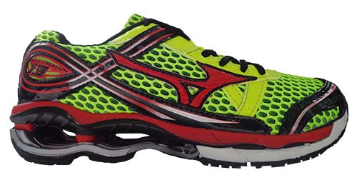 Tênis Mizuno Wave Creation 13 Verde Limão com Vermelho